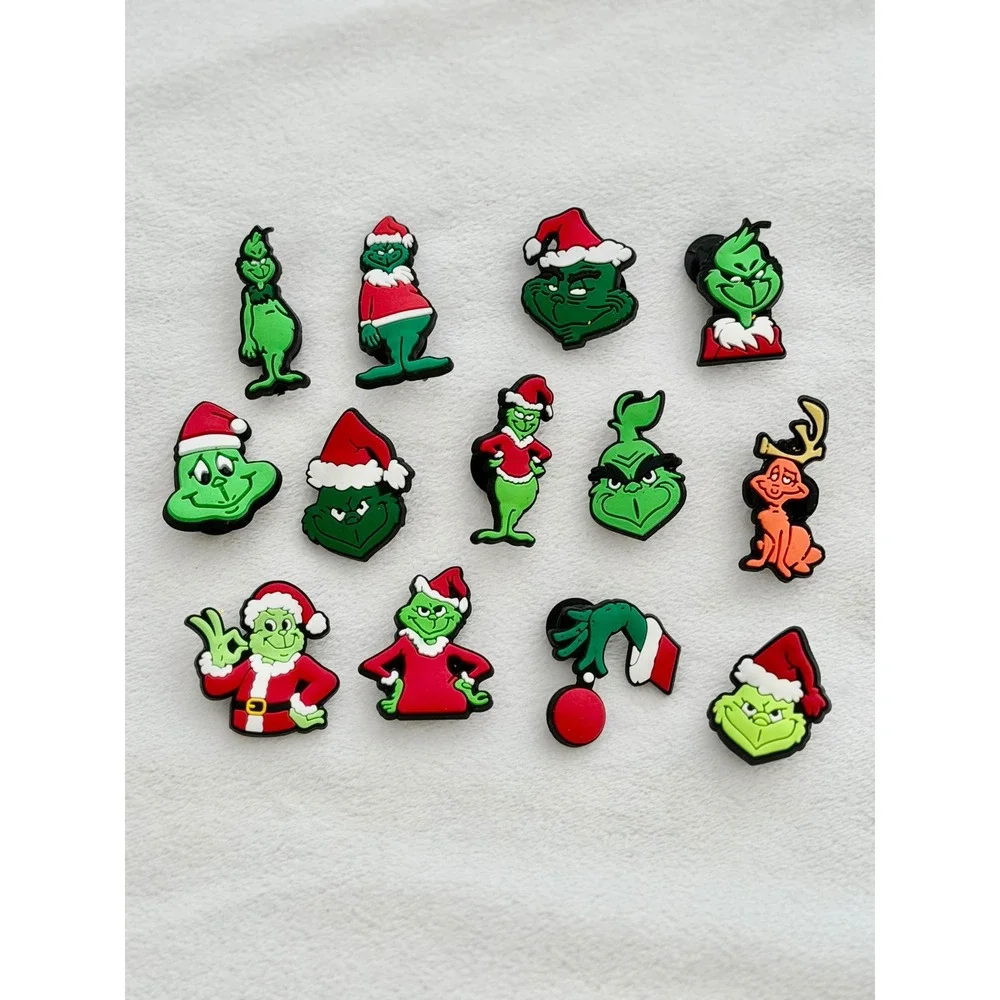 13pc The Grinch Christmas Shoe Charms Holiday Character Croc Gift Jibbitz
